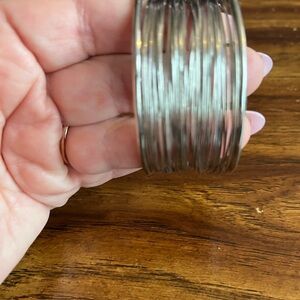 Silvertone 1 3/4” wide Bangle bracelet cuff